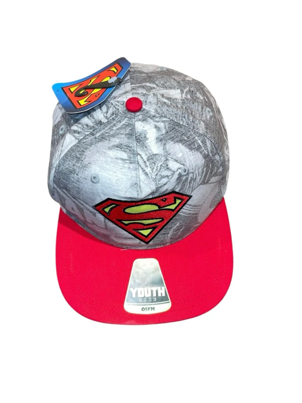 Superman Youth Hat Cap Adjustable Snapback Embordered Superman Patch NWT‎ READ
